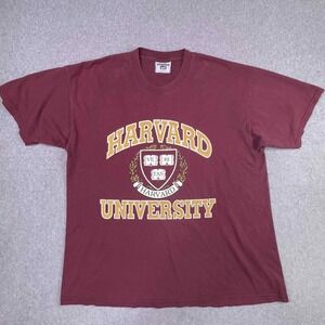 VTG Lee Total Cotton Harvard University T-shirt Men's‎ XL Crimson SS Made in USA